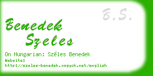 benedek szeles business card